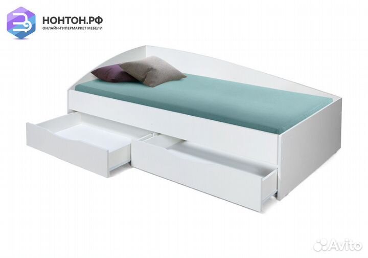 Кровать Фея-3 асимметричная белый