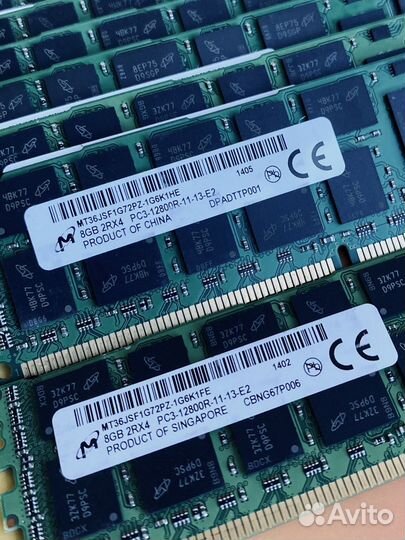 Оперативная память ddr3 8 gb 1600 mhz micron -8шт