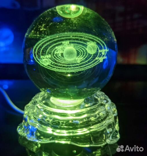 Светильник ночник 3D Стеклянные шары декор
