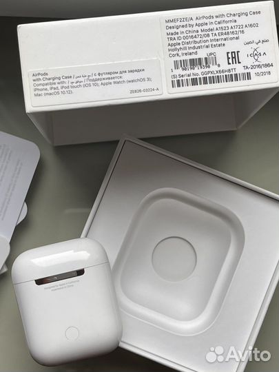 Наушники беспроводные airpods 2 оригинал