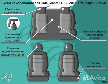 Чехлы премиум Лада Гранта Fl (с 18) ромб красный