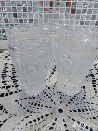 Хрустальные стаканы СССР 6 шт