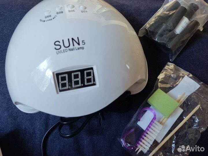 Набор для маникюра лампа 48W uv/led гель-лак