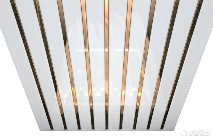 Реечные потолки. Комплект 1,5*1,0.Бел.глянец/золот