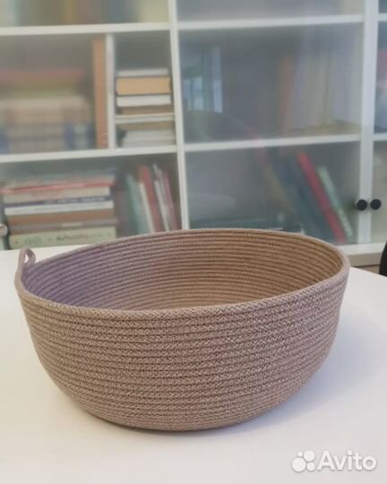 Уютная Корзина из хлопкового шнура