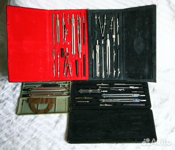 Готовальни Герм. Кульман. Тубус. Линейки логарифм