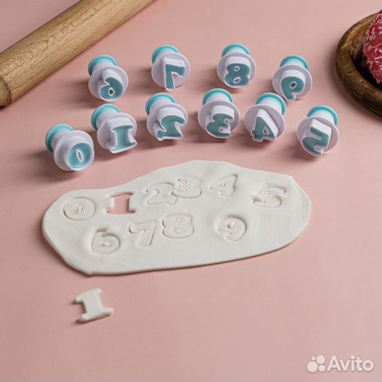 Набор плунжеров кондитерских «Цифры», 10 шт