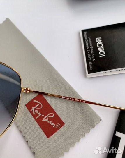 Солнцезащитные очки ray ban hexagonal голубые