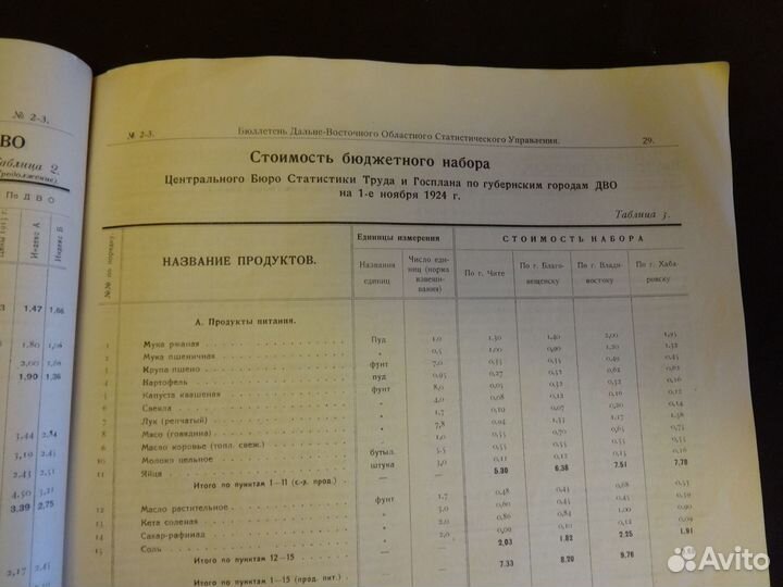 Раритет Хабаровск 1925 г. Журнал Стат бюллетень це