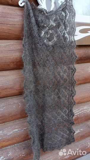 Шарф из козьего пуха черный