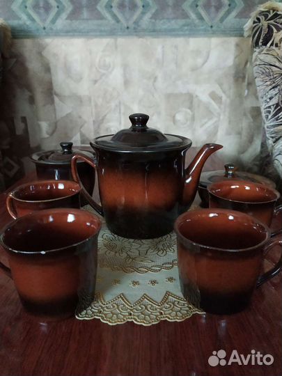 Сервиз чайный. Глиняная посуда. СССР