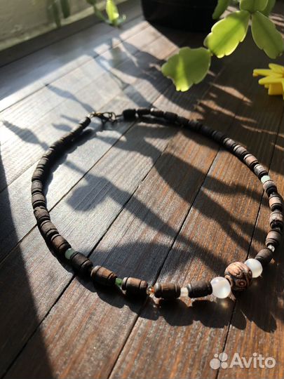 Бусы деревянные из Туласи кантхималы