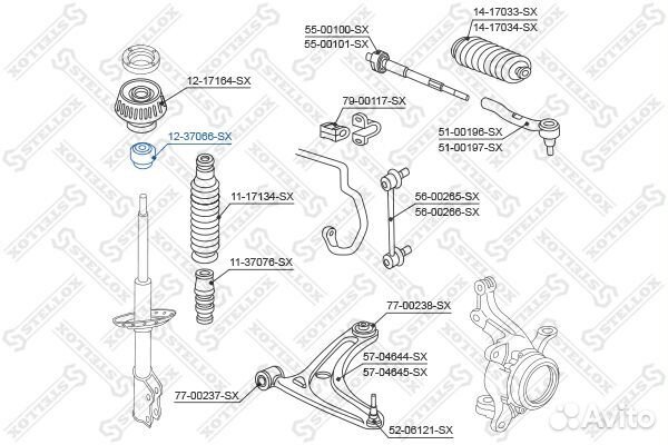 Опора амортизатора переднего без подшипника Fiat P