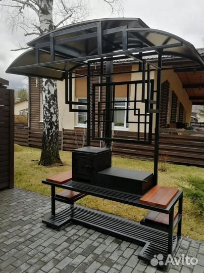 Мангал с крышей печью семейное производство