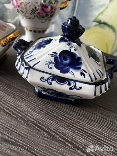 Сахарница гжель СССР