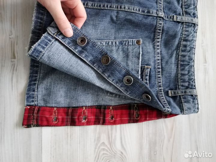 Джинсовая мини юбка