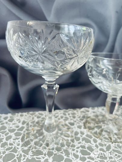 Фужеры хрустальные бокал СССР круглые