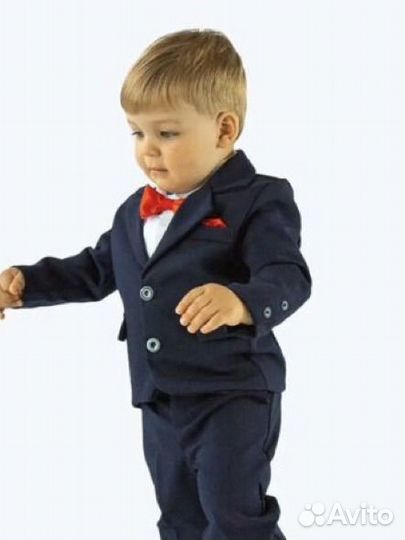 Костюм праздничный тёмно-синий габардин