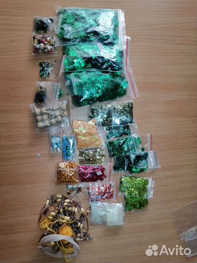 Бусины, бисер, пайетки