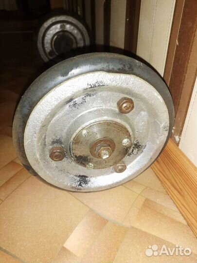 Силовые колёса с осью на 2х подшипниках