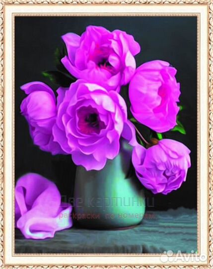Алмазная мозаика 40x50 Сиреневые цветы