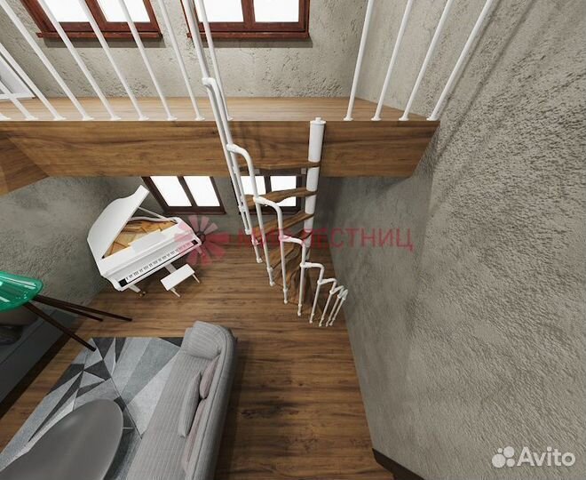 Винтовая лестница SMART White 1400*700