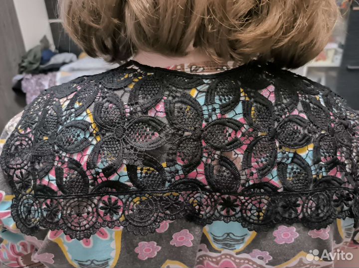 Черный кружевной воротник Ирландское кружево