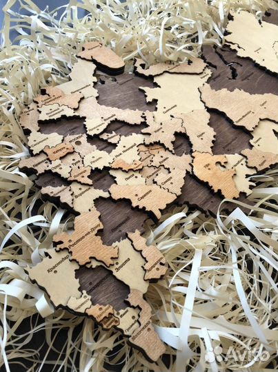 Карта России из дерева