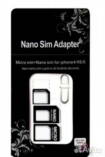 Micro usb 2 в 1, чёрный/адаптеры д/сим-карты