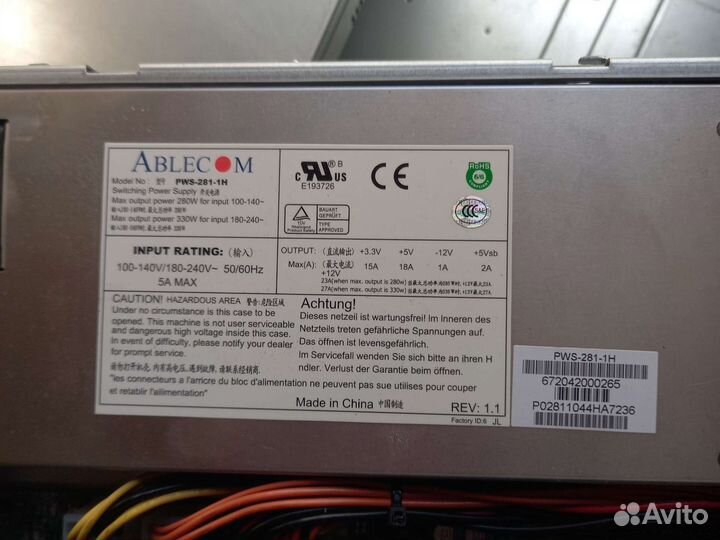 Блок питания Ablecom PWS-281-1H