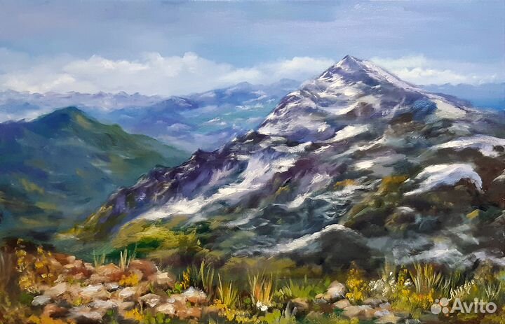 Картина маслом на холсте Горы 40*60 см