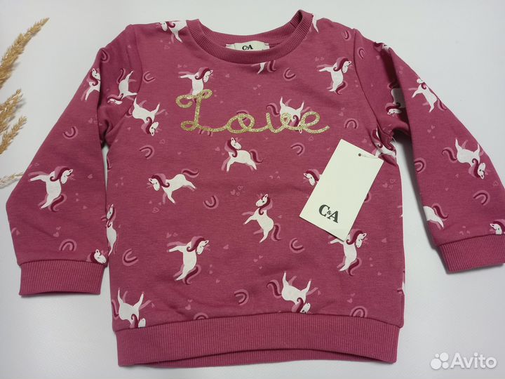 Свитер свитшот толстовка C&A для девочки 98 новый