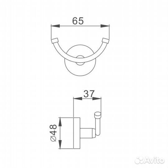 Крючок для ванной комнаты Haiba HB1705-2, хром