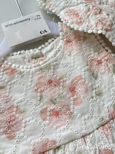 Платье для девочки c&a со шляпкой 62 74