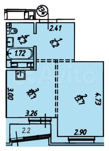 1-к. квартира, 36,4 м², 4/18 эт.