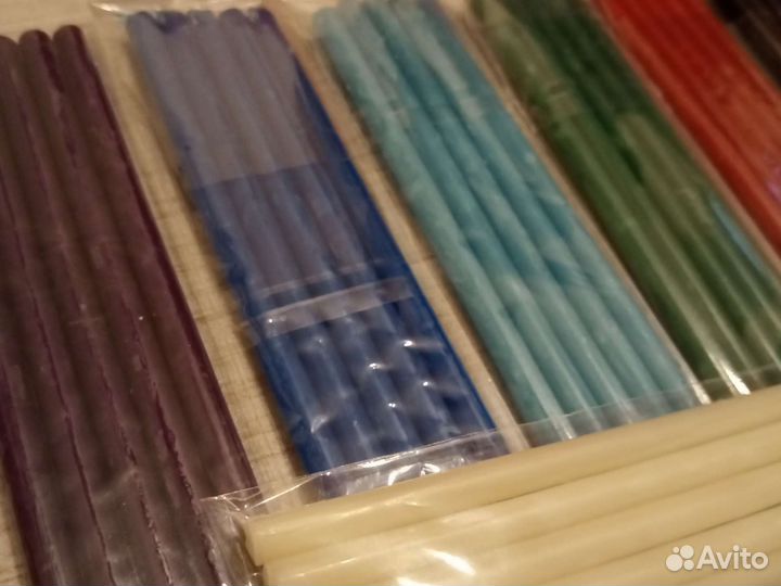 Набор Восковых свечей, цветные, 5 штук