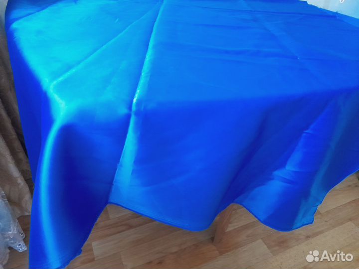 Ткань атлас 1,5 м синий. Цена за весь отрез