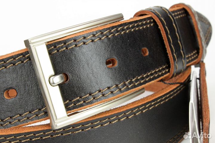 Мужской кожаный брючный ремень 35 мм