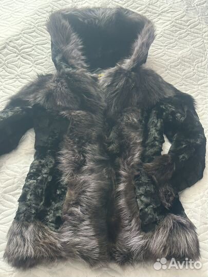Шуба норковая 42 44 бу с отделкой из чернобурки