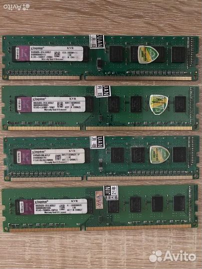 Оперативная память ddr3 2 gbx4шт 1333