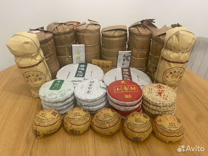 Чай Пуэр Шен Шу Красный Зеленый Улун