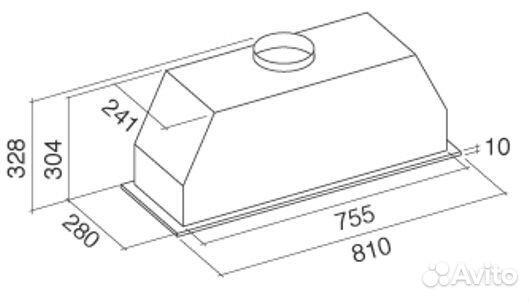 Вытяжка falmec gruppo incasso PRO 80 inox (950) вс