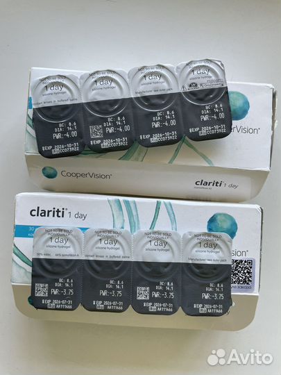 Линзы контактные однодневные clariti cooper vision