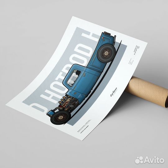 Постер Hot Rod Pick-Up Truck