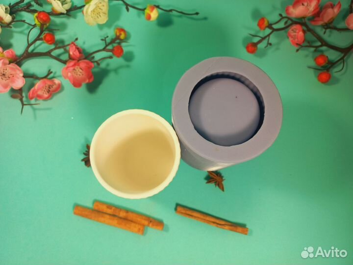 Силиконовая фoрма кашпо стакан для ванной молд