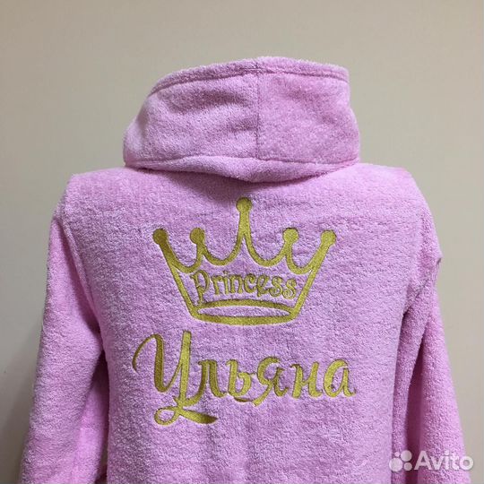 Плюшевый халат с именной вышивкой на заказ