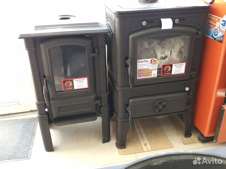 Печь чугунная. Дымоход.Казаны
