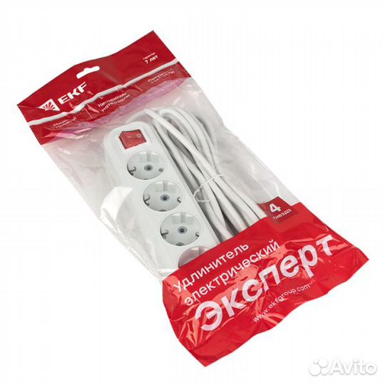 Удлинитель 4 гнезда 3 метра 13А/3,0кВт с выкл