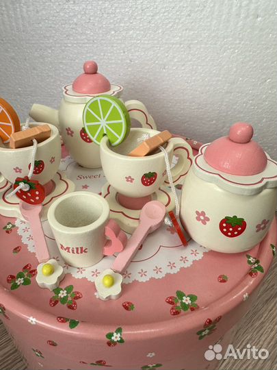 Детский набор для чаепития, деревянная посуда