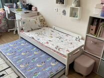 Выкатная детская кровать + матрас
